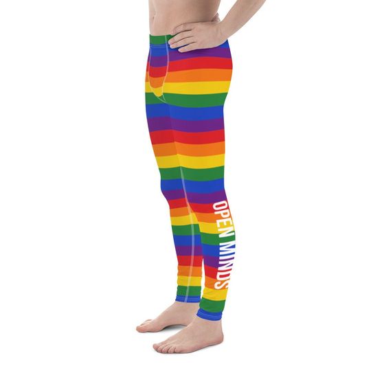 Mens Open Mats Open Minds Jiu-Jitsu Athletic Leggings - BJJ supporting LBGTQ