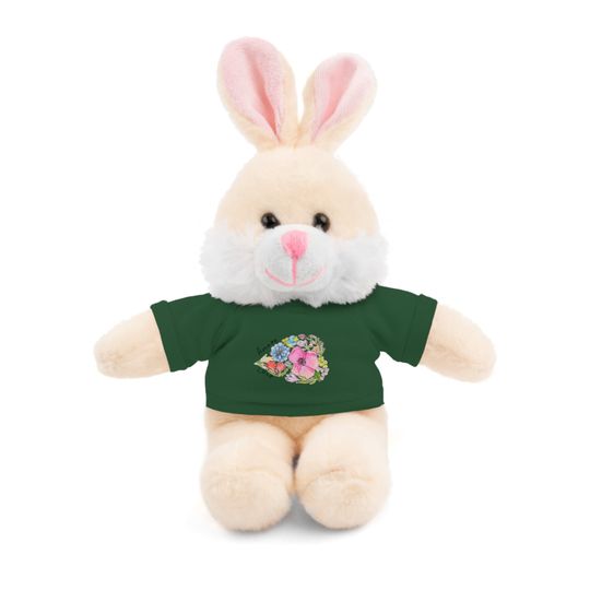 Stuffed animals wearing tee
