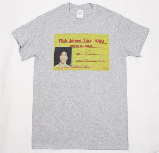 Prince Rick James tour pass Grey T-shirt