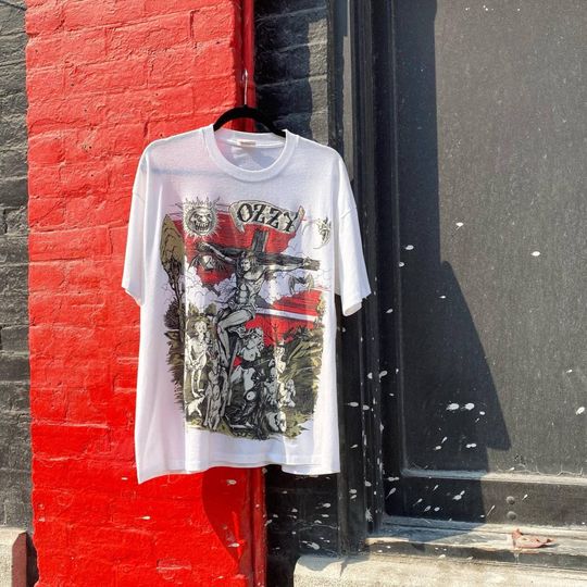 Vintage 90s 1991 Ozzy Osbourne Glow in Dark Band Tour