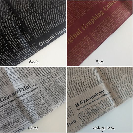 Newspaper Print Tissue Paper: Scrapbook, Gift Wrap, Decoupag