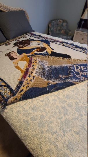 Beauty and the Beast Ball Scene Disney World Throw Blanket.