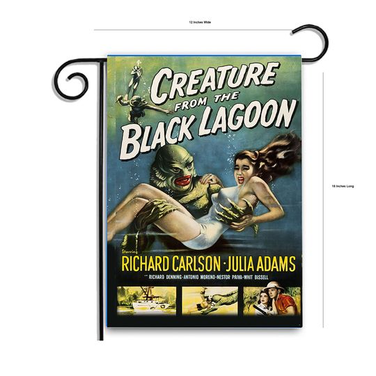 Vintage Horror Movie Creature From The Black Lagoon Garden Flag