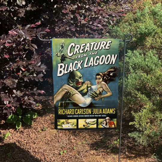 Vintage Horror Movie Creature From The Black Lagoon Garden Flag