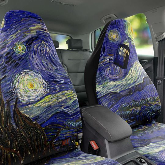 TARDIS Starry Night Inspired Car Seat Covers