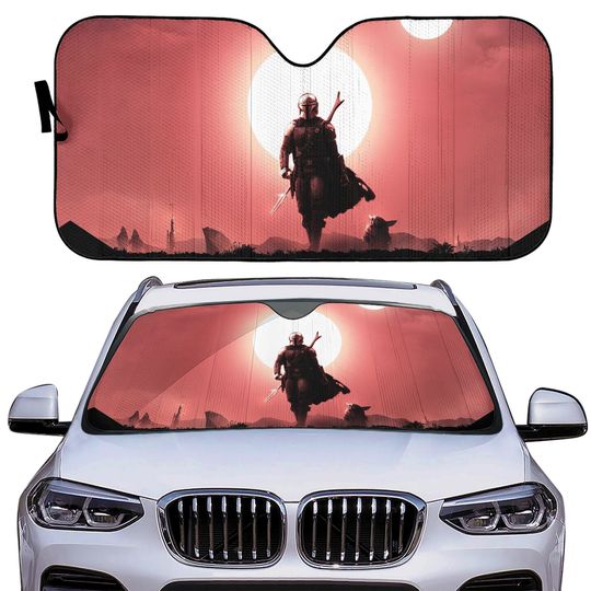 Mandalorian & Grogu Car Sun Shade | Windshield Shade, Custom Gift for Her