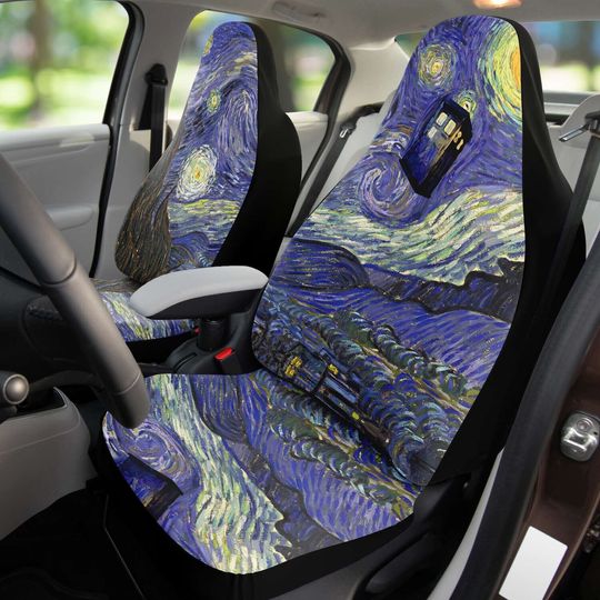 TARDIS Starry Night Inspired Car Seat Covers