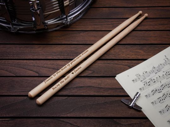 Personalized Drumsticks In Wooden Giftbox - Engraved Drumsticks -  Drummer Gift