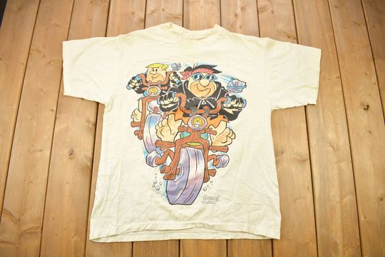 Vintage 1994 The Flintstones Fred Flintstones Double Sided Cartoon Promo T-Shirt
