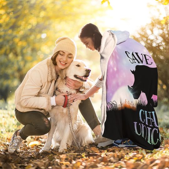 Save Chubby Unicorns Hooded Blanket