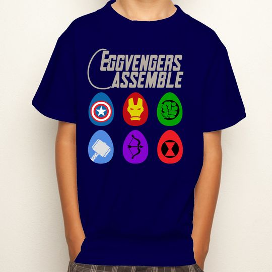 Eggvengers Assemble Chocolate Easter Egg Childrens Graphic Kids T-Shirts
