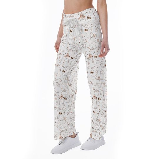 Halloween Ghost Groovy Pattern Trousers Pants