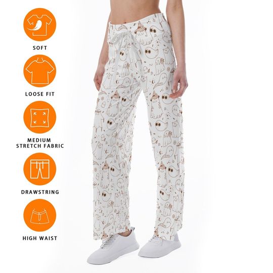 Halloween Ghost Groovy Pattern Trousers Pants