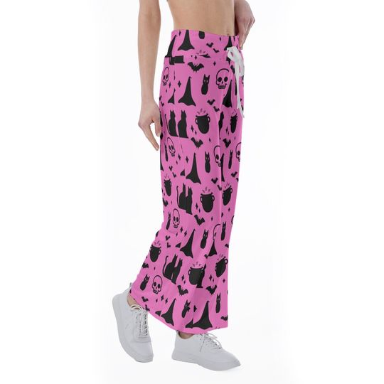 Skull Witch Halloween Goth Pattern Trousers Pants