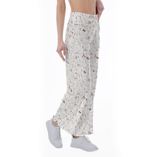 Halloween Ghost Groovy Pattern Trousers Pants