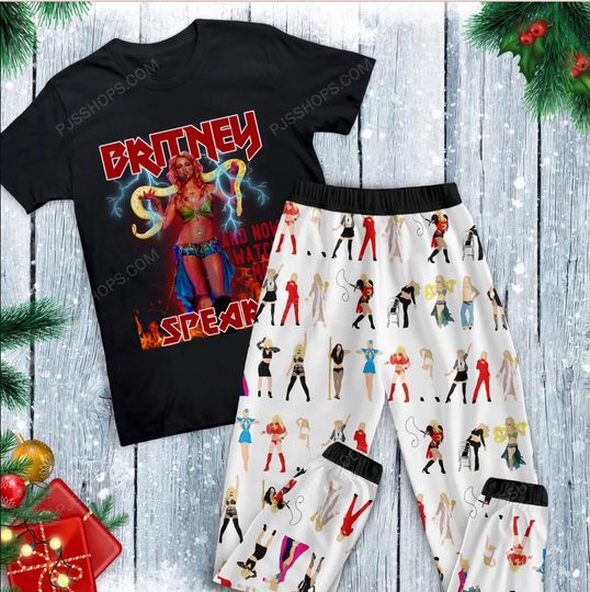 Britney Spears Pajamas Set, Personalized Family Pajamas, Family Christmas Pajamas Set.