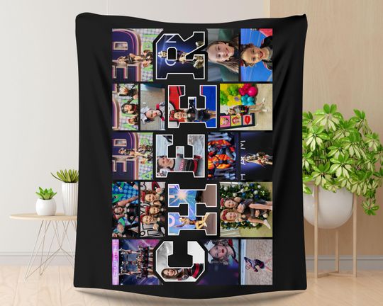 Custom Cheer Photo Collage Blanket:  Keepsake Gift