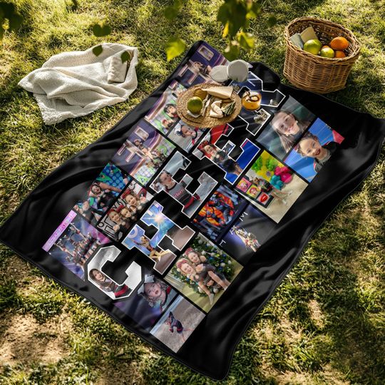 Custom Cheer Photo Collage Blanket:  Keepsake Gift