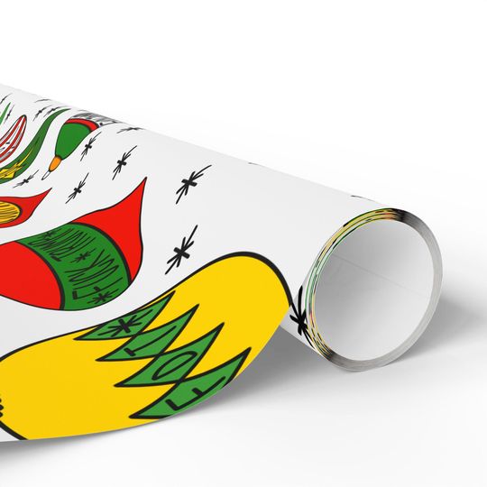 Slightly Subtle Retro Christmas Ornaments FDT Wrapping Paper | Holiday Gift Wrap Roll