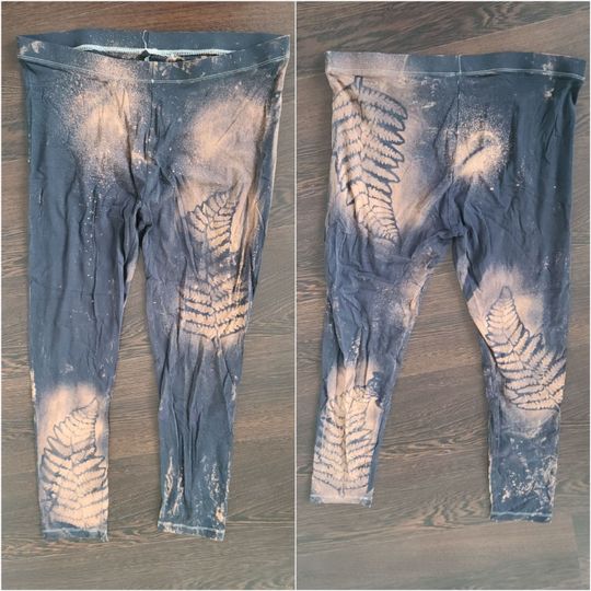 Fern Autumn Leggings Leaf Black Olive Green Blue Brown Goa Pixie Ombre Psi Yoga Legging