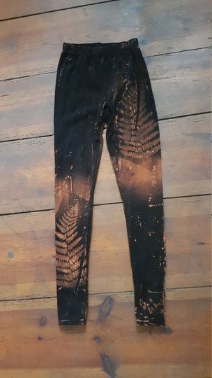 Fern Autumn Leggings Leaf Black Olive Green Blue Brown Goa Pixie Ombre Psi Yoga Legging