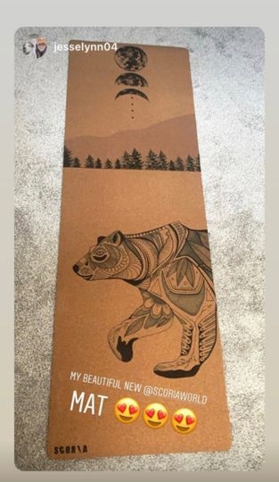 Night Bear Cork Yoga Mat by Scoria