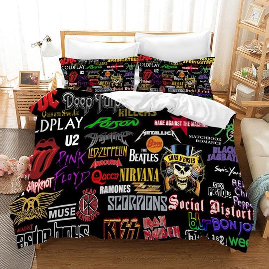 3D Skull Duvet Cover Set, Letter Quilt Cover, Sign Bedding Set