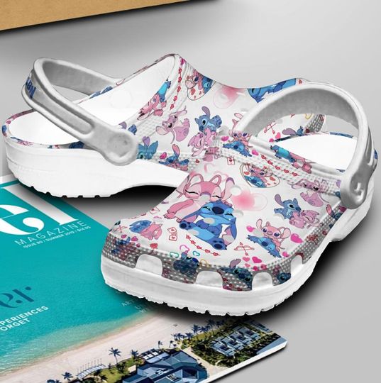 Personalized Stitch And Angel Clogs, Disney Clogs