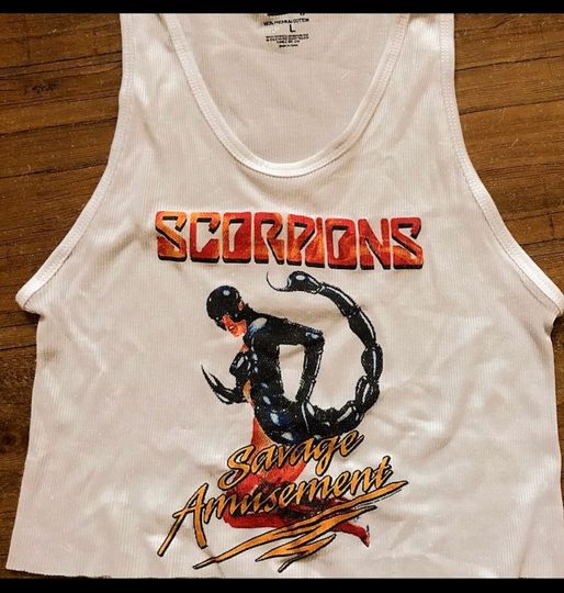Vintage Scorpions crop tank top, heavy metal, German Rock