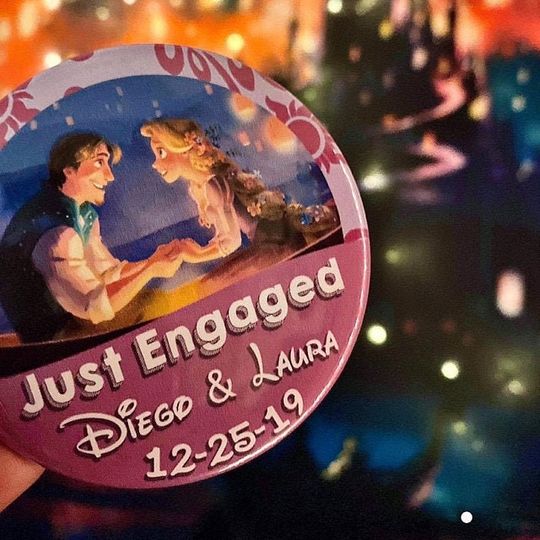 Tangled Just Engaged Buttons - Tangled Just Engaged Pins - Disney Park Pins Buttons