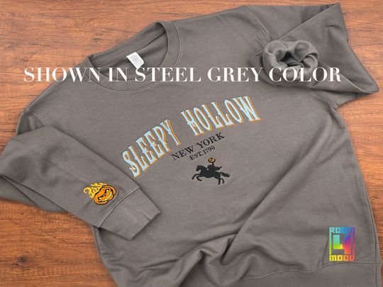 Sleepy Hollow sweatshirt, Headless rider Halloween, Fall Embroidered Sweatshirt
