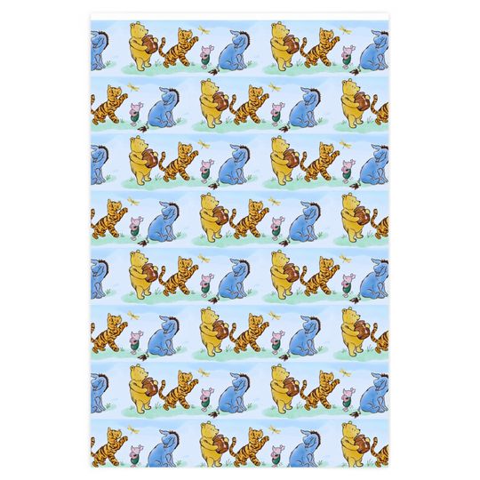 Classic Winnie the Pooh Wrapping Paper with Tigger, Piglet, Eeyore