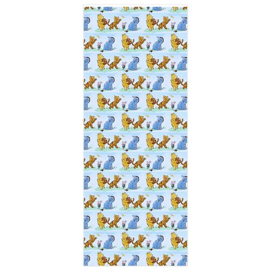 Classic Winnie the Pooh Wrapping Paper with Tigger, Piglet, Eeyore