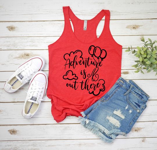 Disney tank top, Disney women's tank top, Adventure is out there tank top, Up movie tank top, Carl Ellie tank top