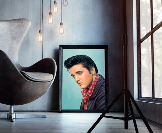 Elvis Presley Modern Celebrity Portrait | Wall Art Poster | Pop Culture Decor