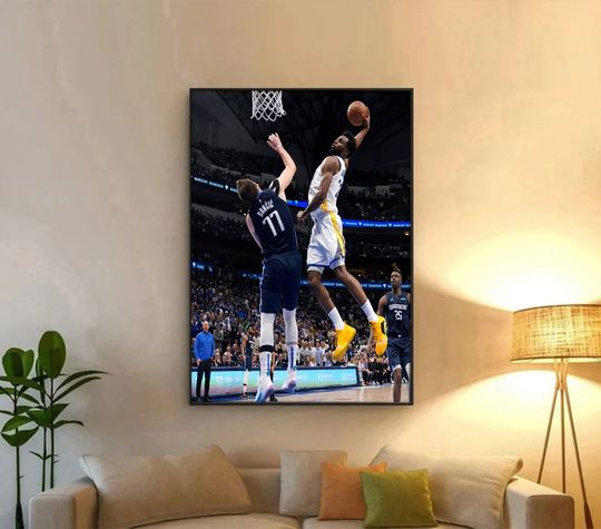 Luka Doncic and Andrew Wiggins Dunk Wall Poster