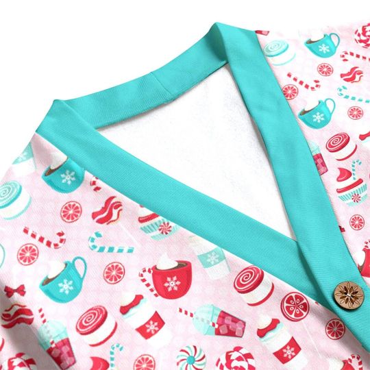 Pretty Peppermint Sweets Button Up Cardigan Jacket, Blue