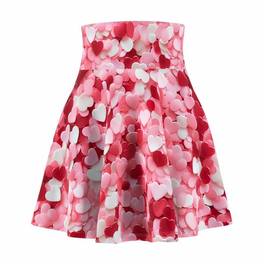 Valentines Day Heart Confetti Skater Skirt