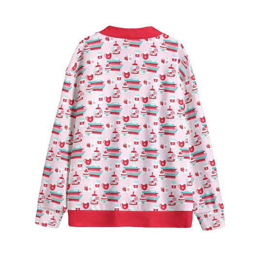 Pretty Peppermint Books Button Up Cardigan Jacket, Red