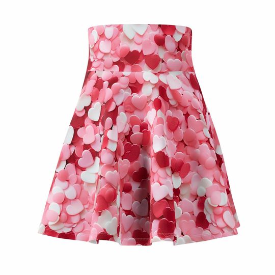 Valentines Day Heart Confetti Skater Skirt