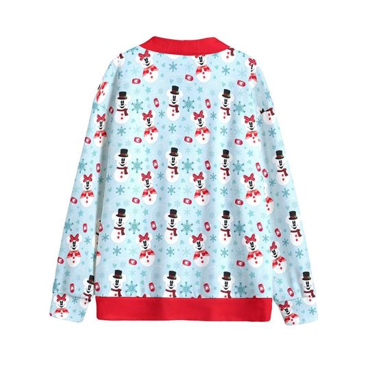 Mickey Snowman Button Up Cardigan Jacket