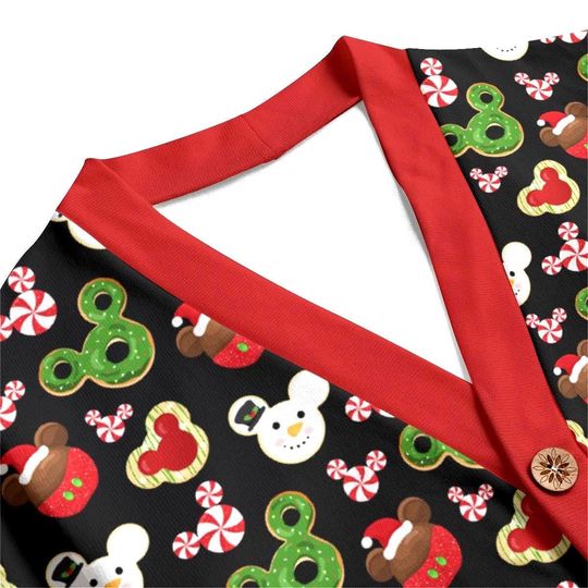 Christmas Mickey Snacks Button Up Cardigan Jacket