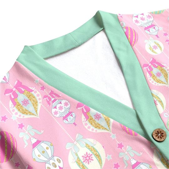 Winter Fairytale Ornaments Button Up Cardigan Jacket