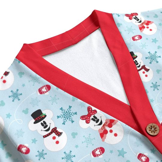 Mickey Snowman Button Up Cardigan Jacket