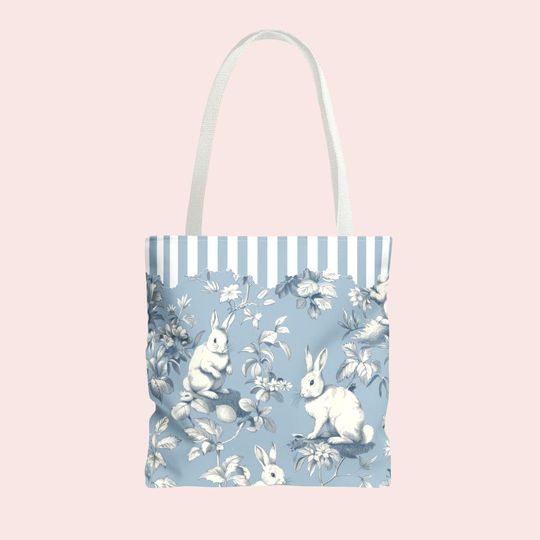 Toile Bunnies Tote Bag