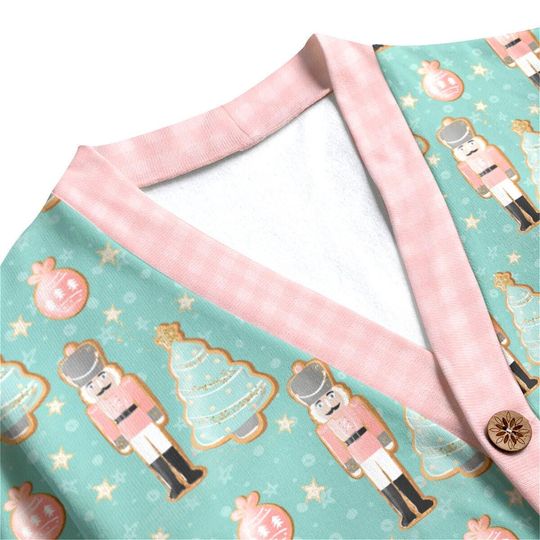 Nutcracker Gingerbread Cookies B Button Up Cardigan Jacket