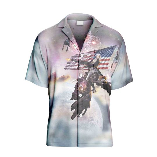 George Washington Riding Eagle Hawaiian Shirt