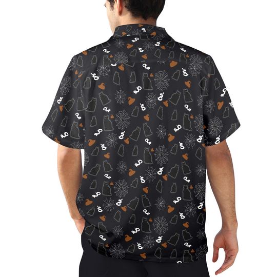 Black Cat Halloween Hawaiian Shirt, Button Up Down Shirt