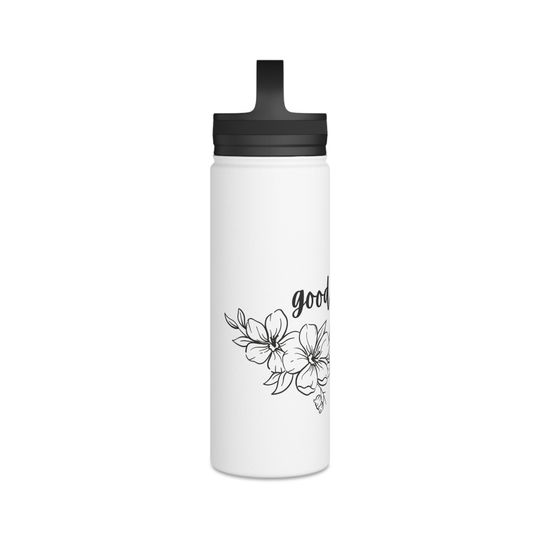 Good V Flowers Stainless Steel Water Bottle, Handle Lid