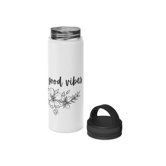 Good V Flowers Stainless Steel Water Bottle, Handle Lid